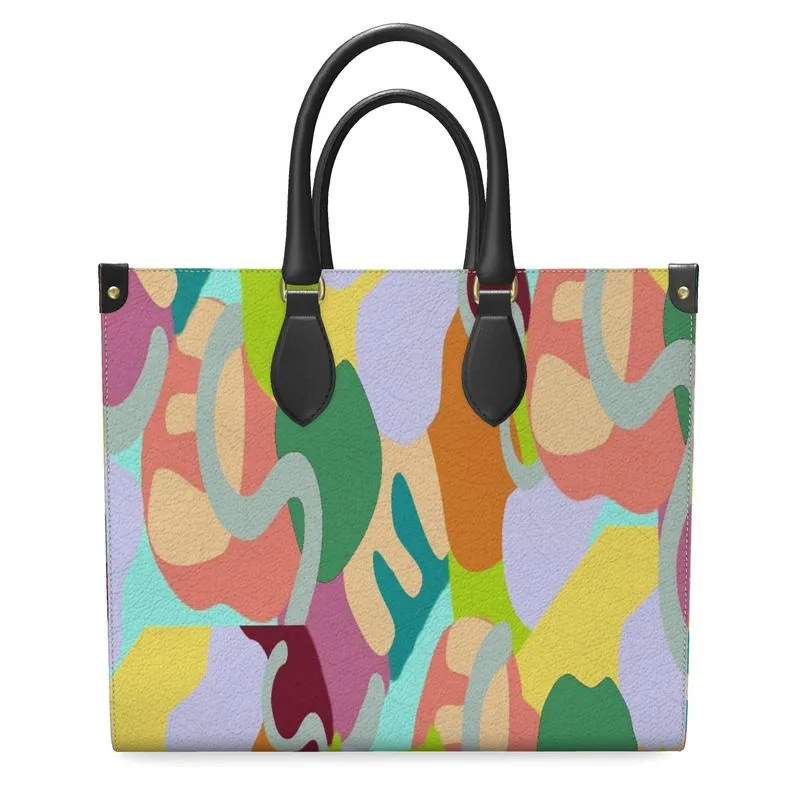 Abstract Wild Luxury Leather Shopper Bag