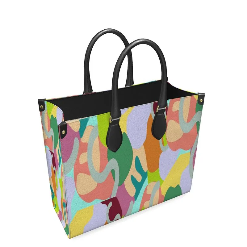 Abstract Wild Luxury Leather Shopper Bag