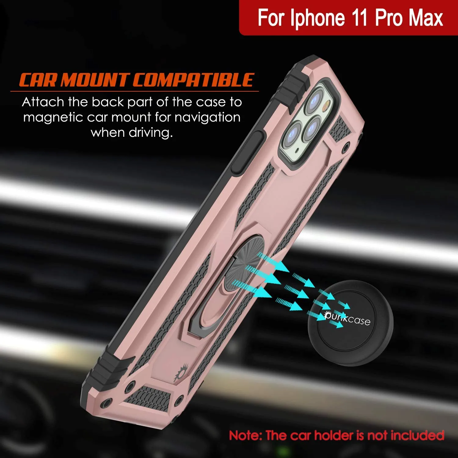 Apple iPhone 11 Pro Max Punkcase ArmorShield Military Style Case Rose-Gold