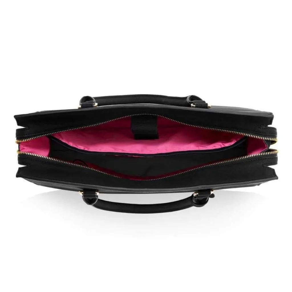 Aricia Black Vegan Laptop Bag