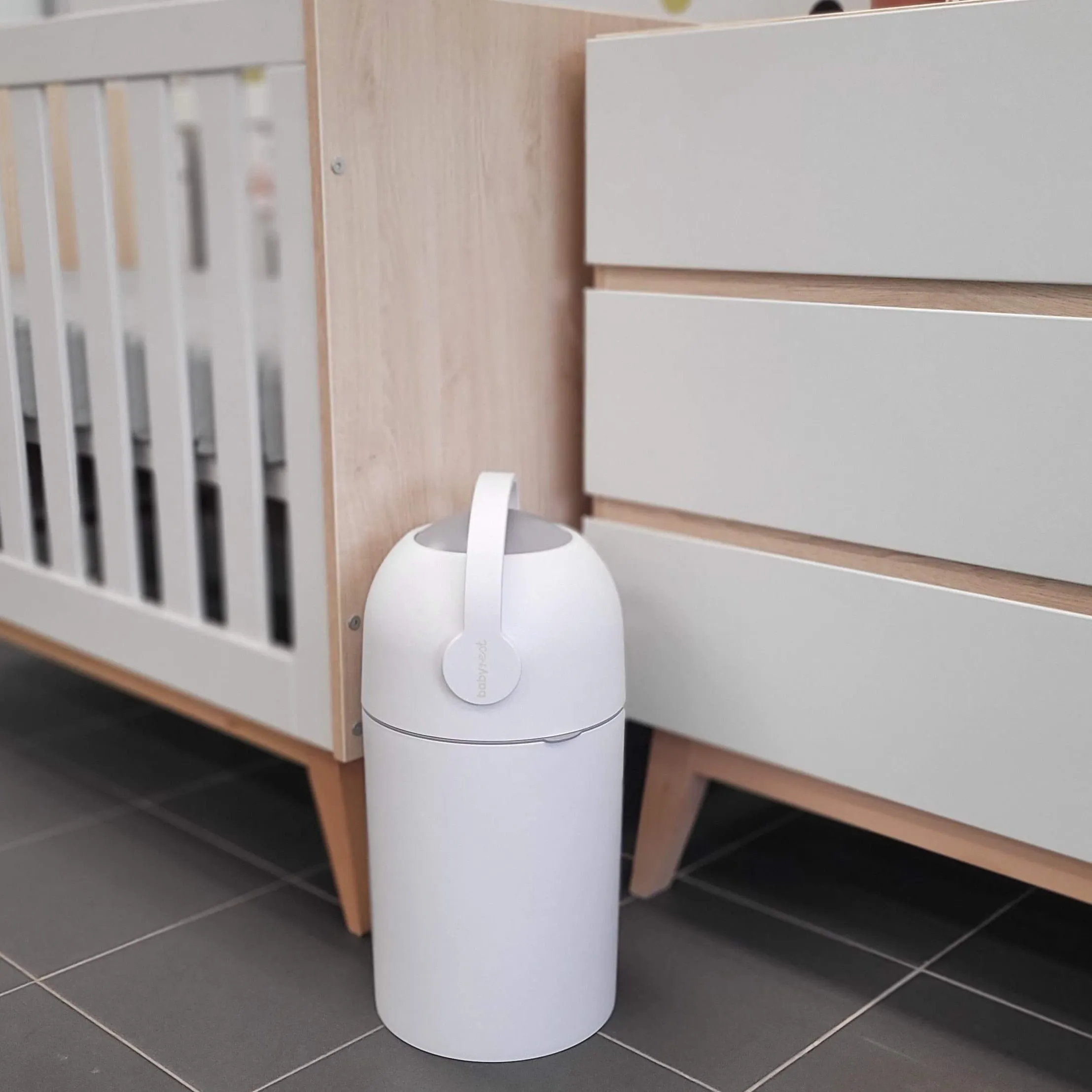 Babyrest Aster Nappy Bin - White