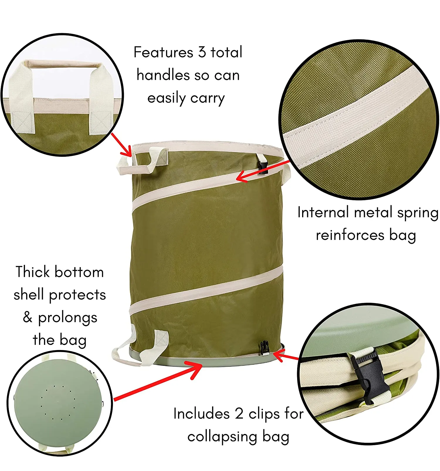 BIRDROCK HOME Collapsible Grass Debris Bag