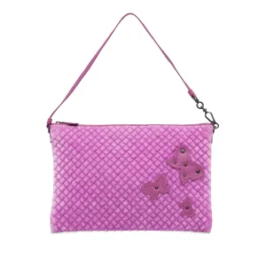 Bottega Veneta Intrecciato Butterfly Pochette Velvet Shoulder Bag (SHG-zQpmgw)