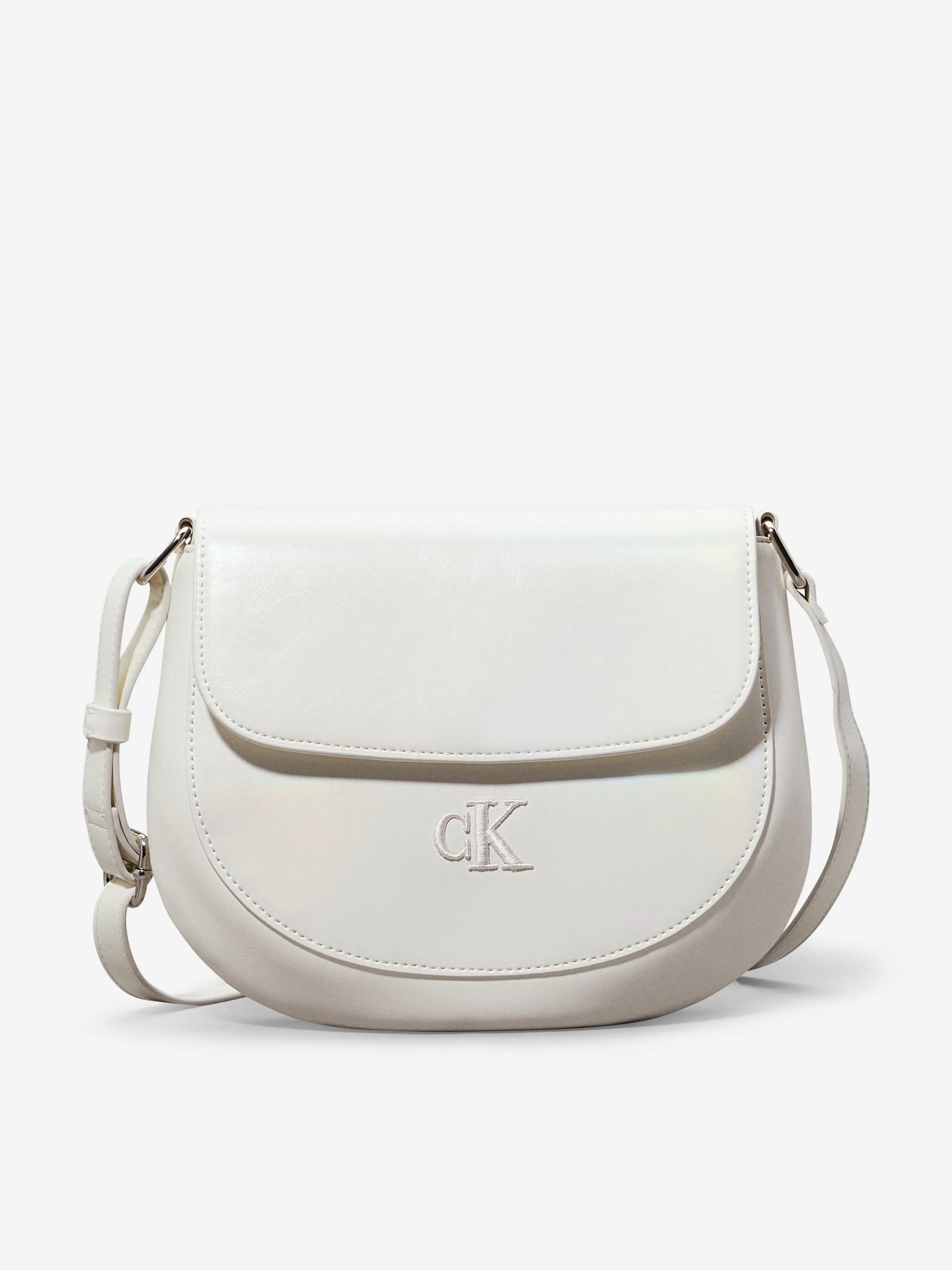 Calvin Klein Girls Iridescent Shoulder Bag in White (15cm)