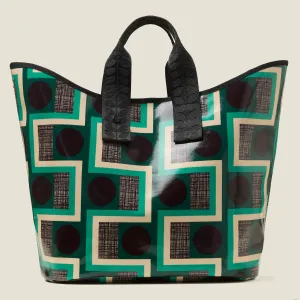 Carryall Large Tote - Balcony Spot Emerald