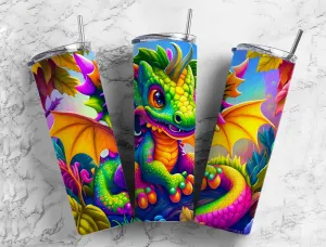 Cartoon Dragon 20 oz. Skinny Tumbler jwrap120