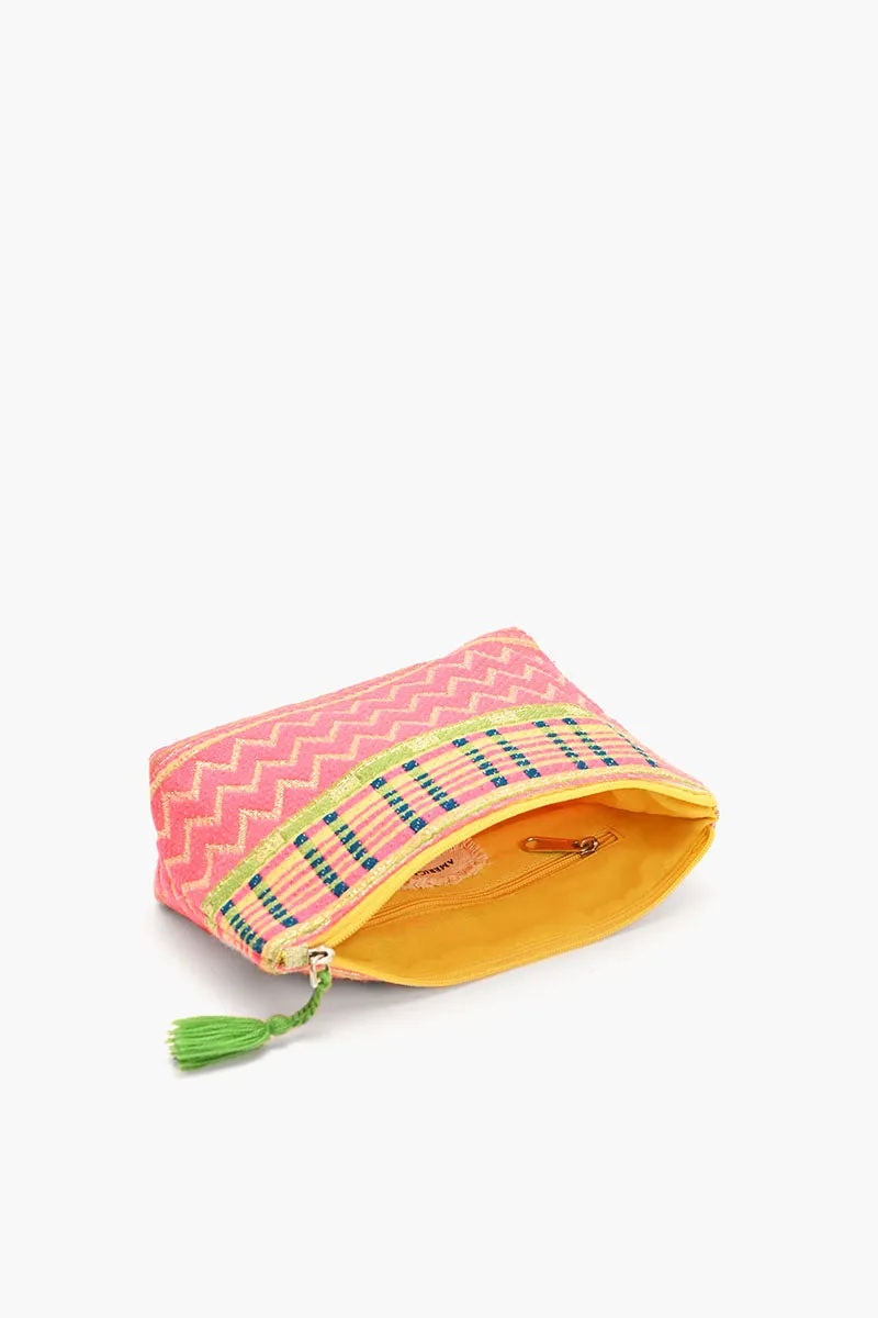 Chevron Handwoven Jacquard Cosmetic Pouch