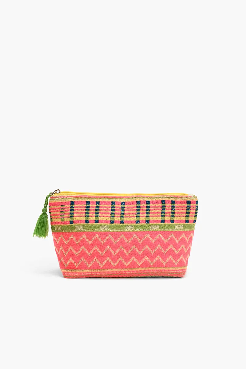 Chevron Handwoven Jacquard Cosmetic Pouch