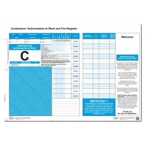 Contractor Authorisation to Work Passes (Packs of 252)