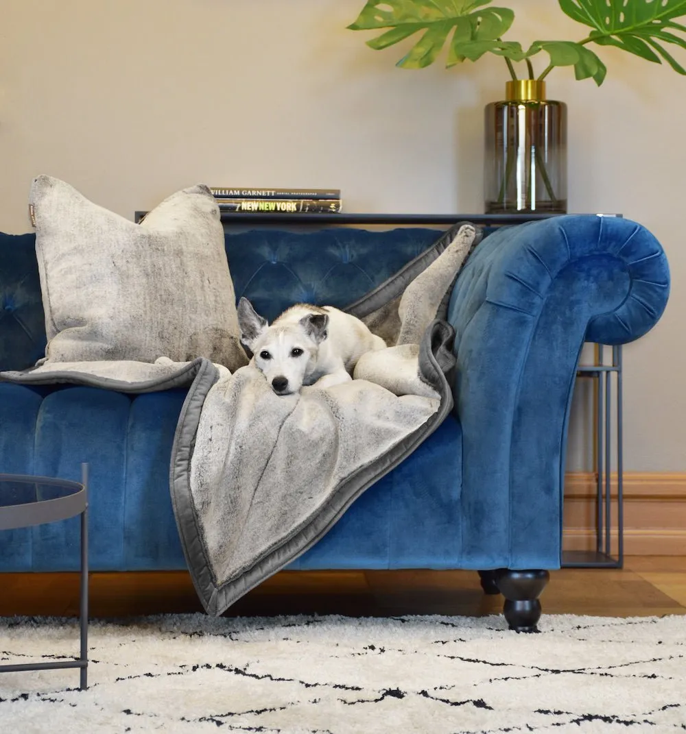 Doggy Décor Set - Graphite Grey Velvet with Faux Fur