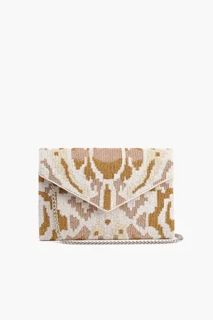 Embellished Envelope Clutch Natural