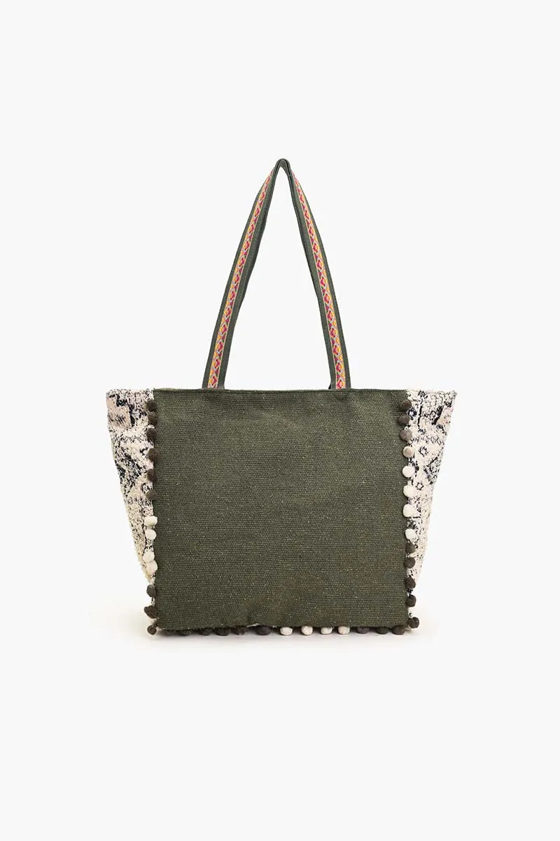 Embellished Shopper Tote Lama