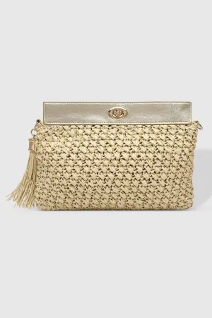 Fern Raffia Clutch | Champagne