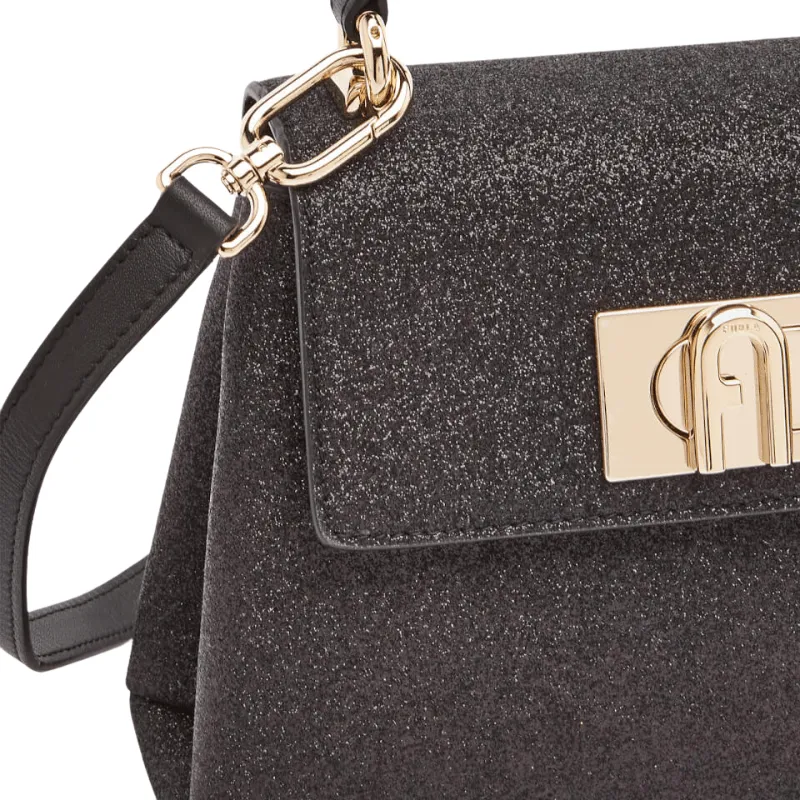 Furla 1927 Mini Top Handle - Nero   Microglitter