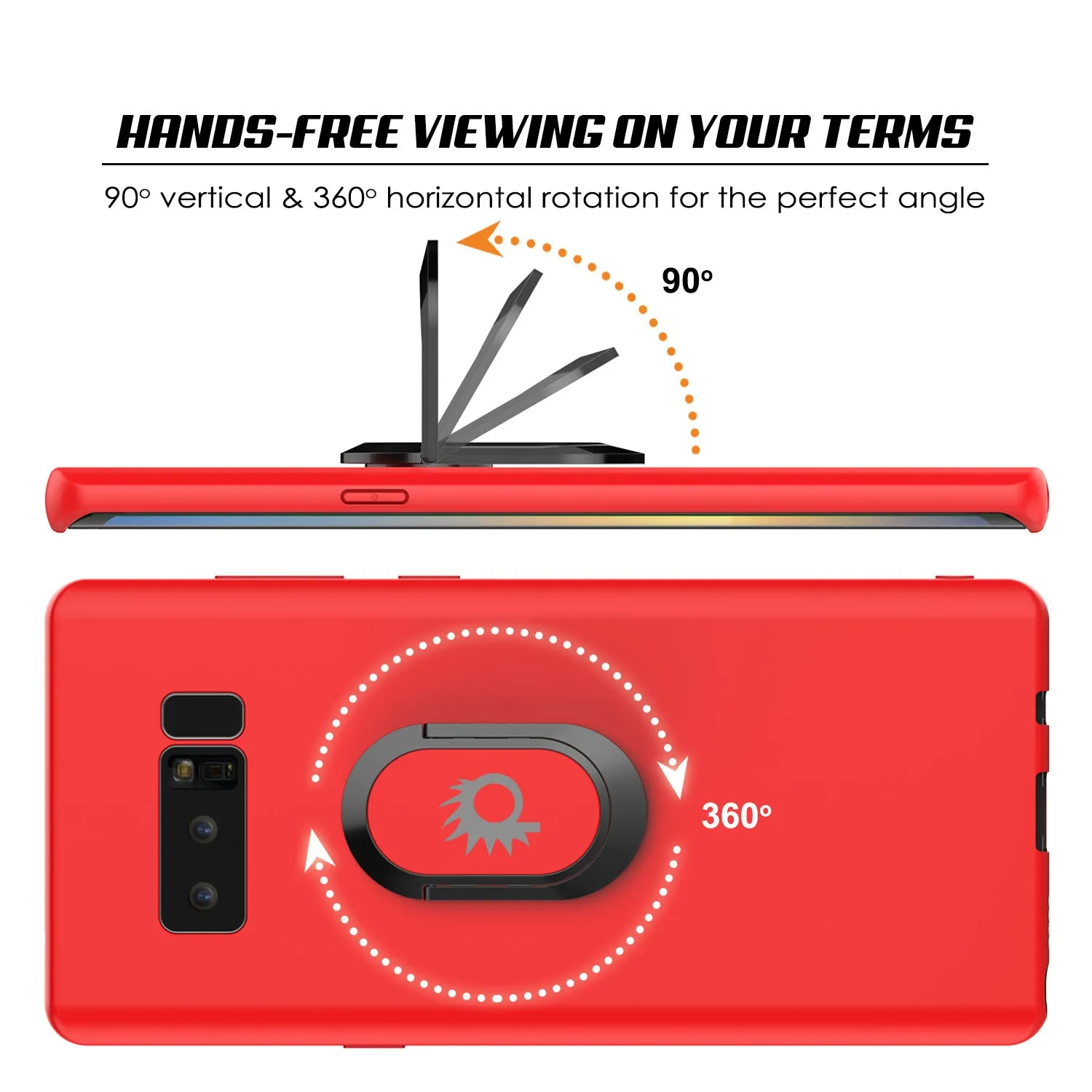 Galaxy Note 8 Punkcase Magnetix Screen Protector Slim Case [Red]