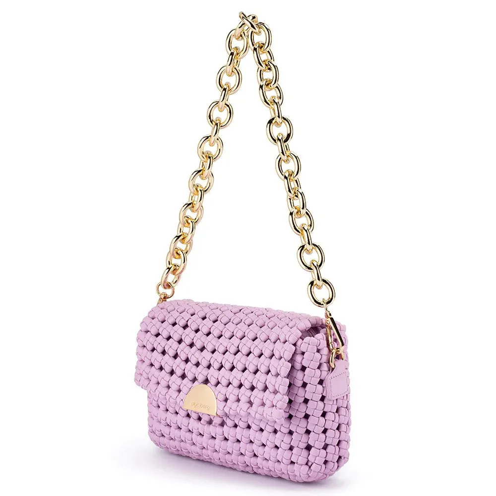 Giselle Woven Shoulder Bag in Lilac