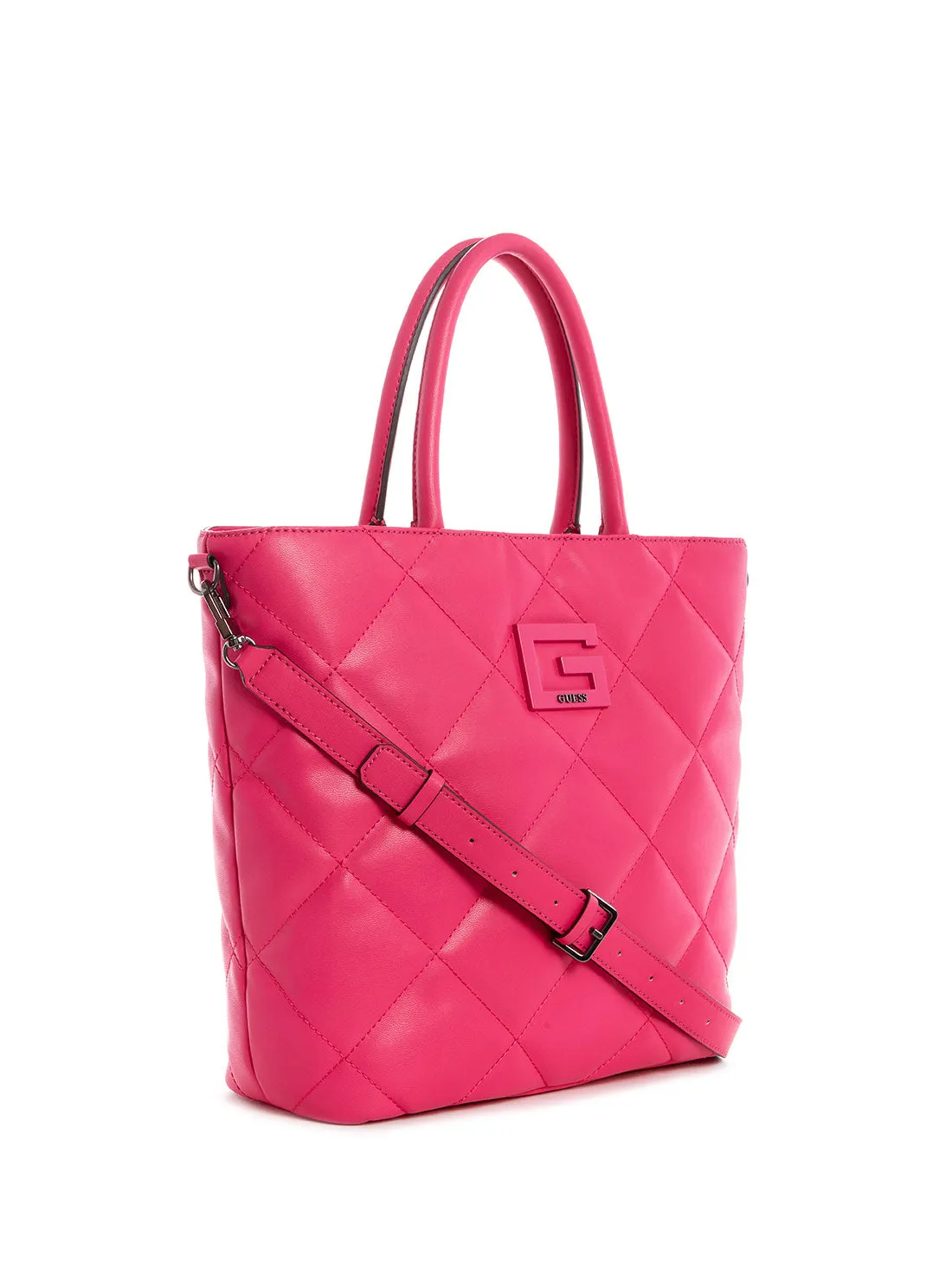 Hot Pink Quilted Brightside Tote Bag