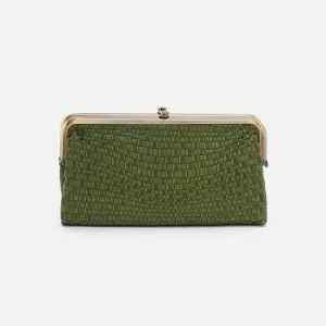 Lauren Clutch-Wallet in Wave Weave Leather - Sweet Basil