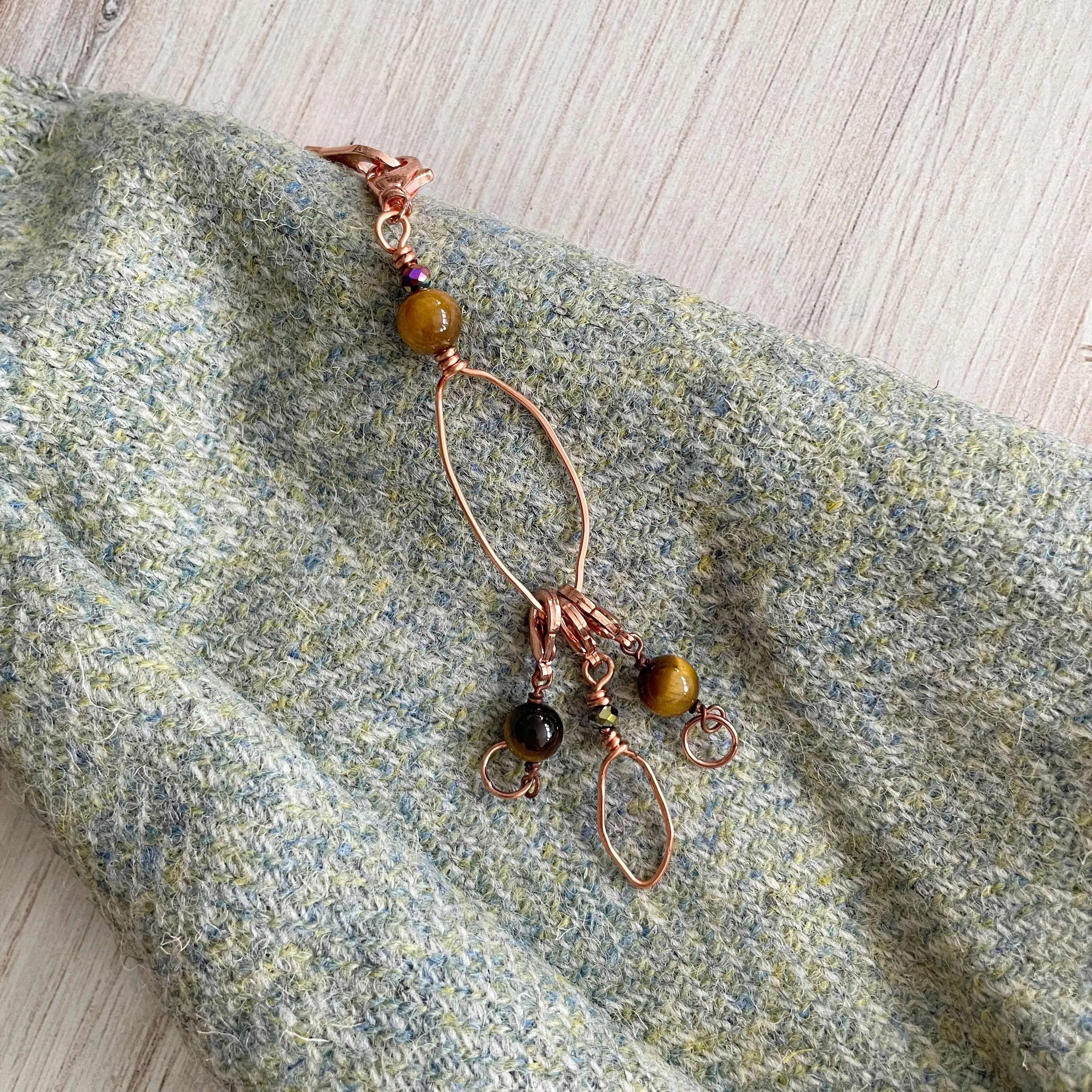 Leaf Stitch Marker/Progress Keeper Zipper Pull