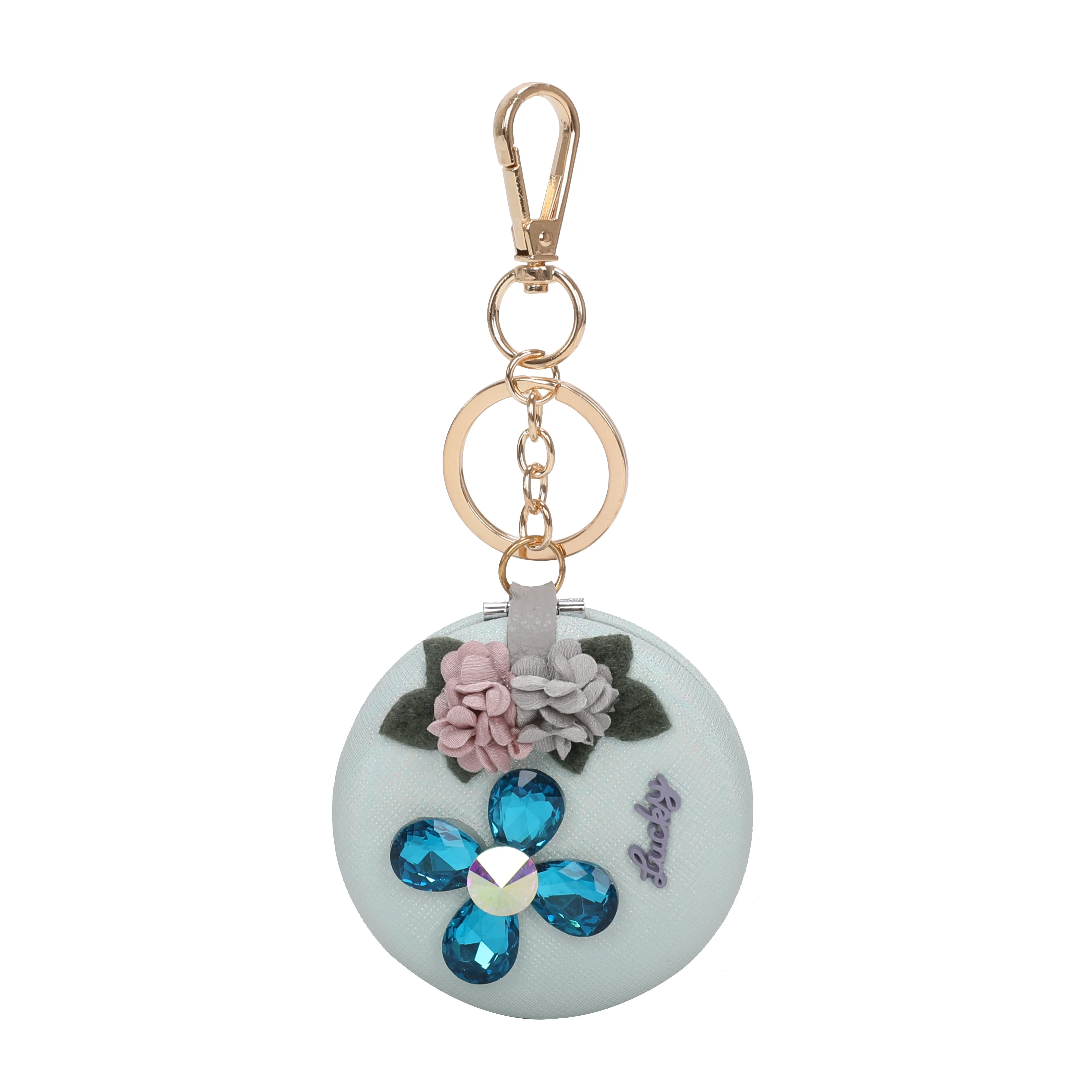 Lucky Rose Mirror Keychain & Purse Charm Pendant