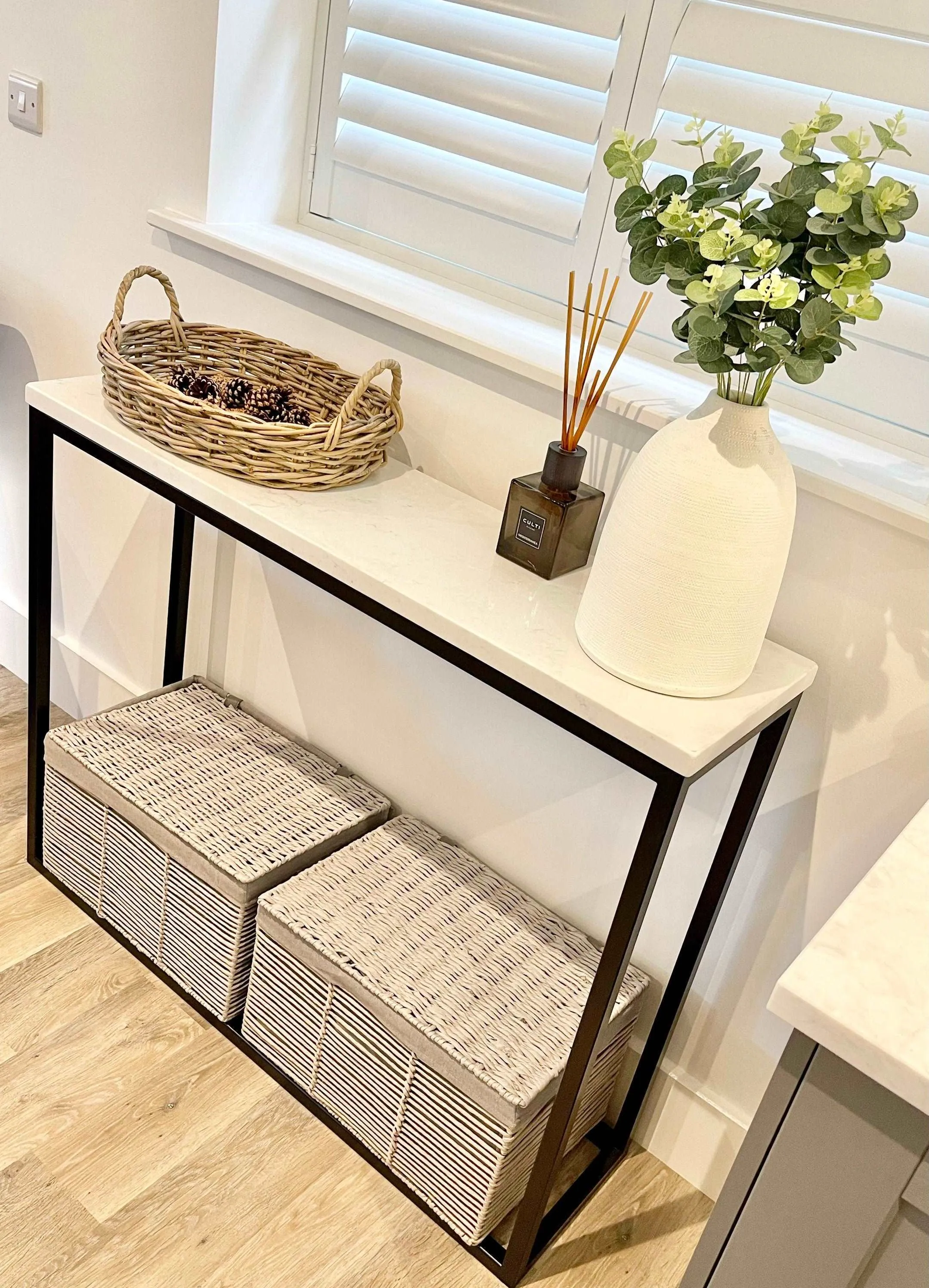 Luna Marble Metal Console Table