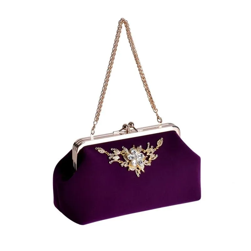 Luxy Moon Elegant Velvet Flower Hand Evening Bag