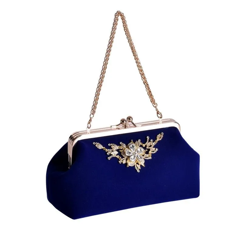 Luxy Moon Elegant Velvet Flower Hand Evening Bag