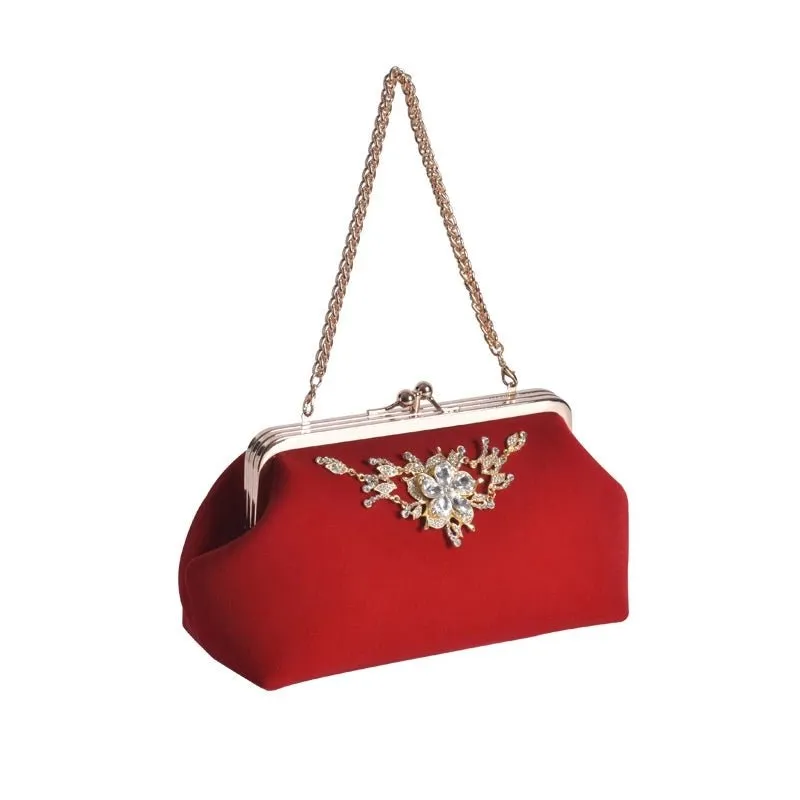 Luxy Moon Elegant Velvet Flower Hand Evening Bag