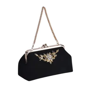 Luxy Moon Elegant Velvet Flower Hand Evening Bag