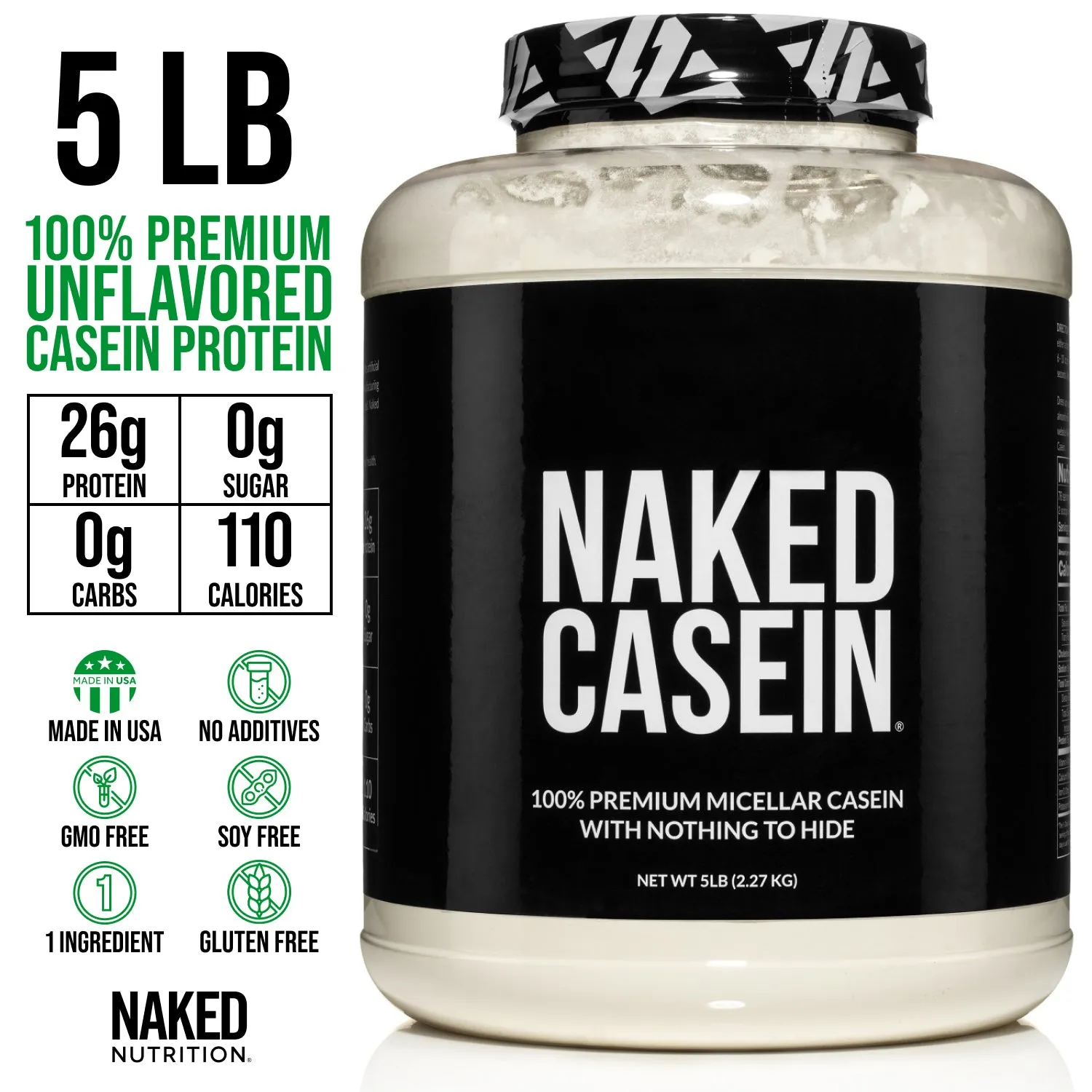 Micellar Casein Protein Powder | Naked Casein - 5lb