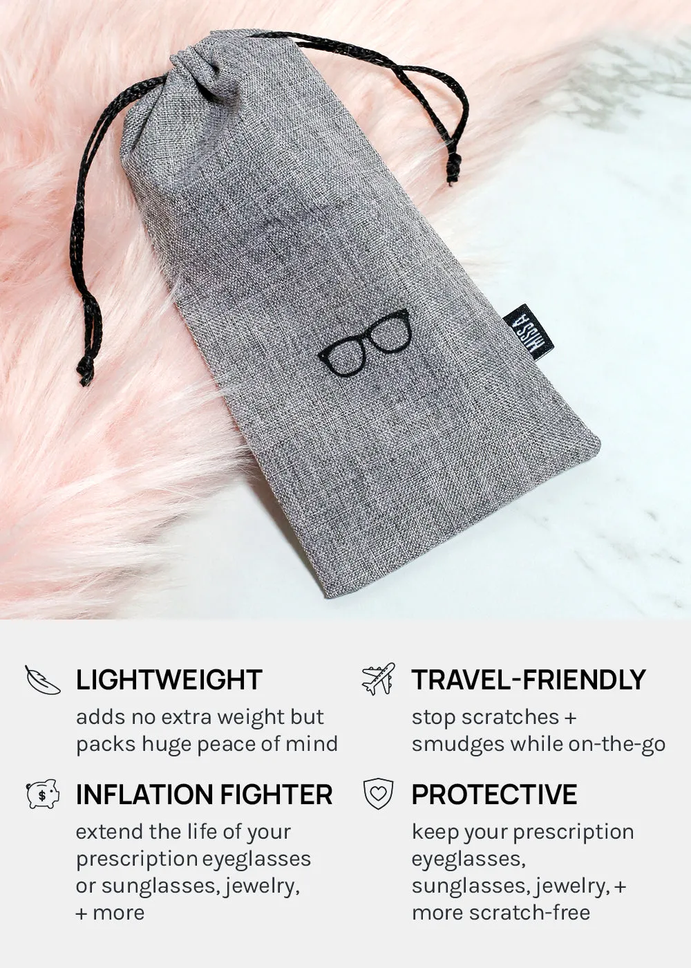 Miss A Linen Eyewear Pouch