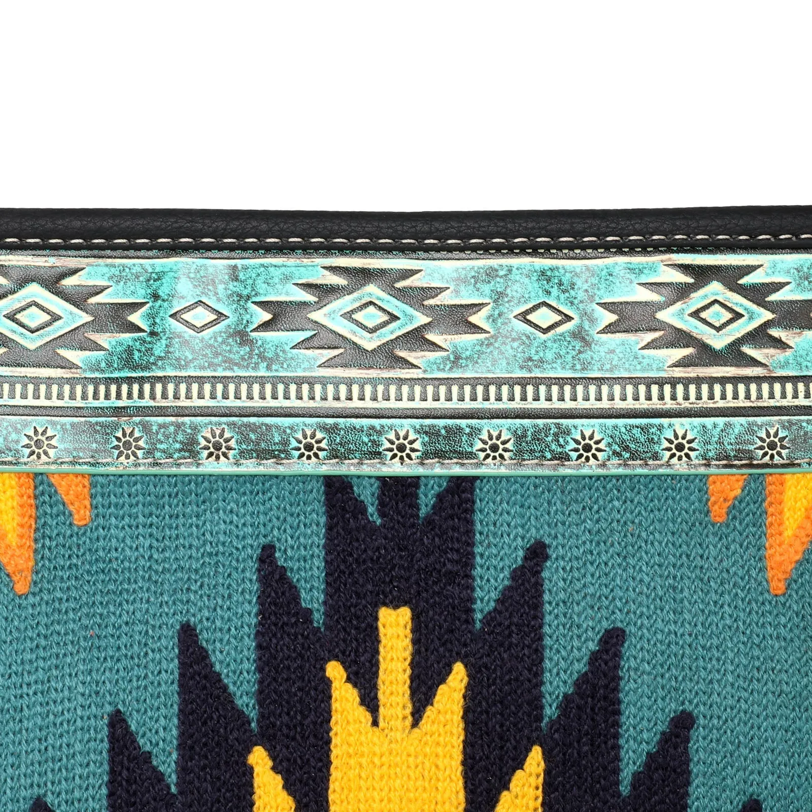 Montana West Aztec Tapestry Leather Fringe Carry Hobo