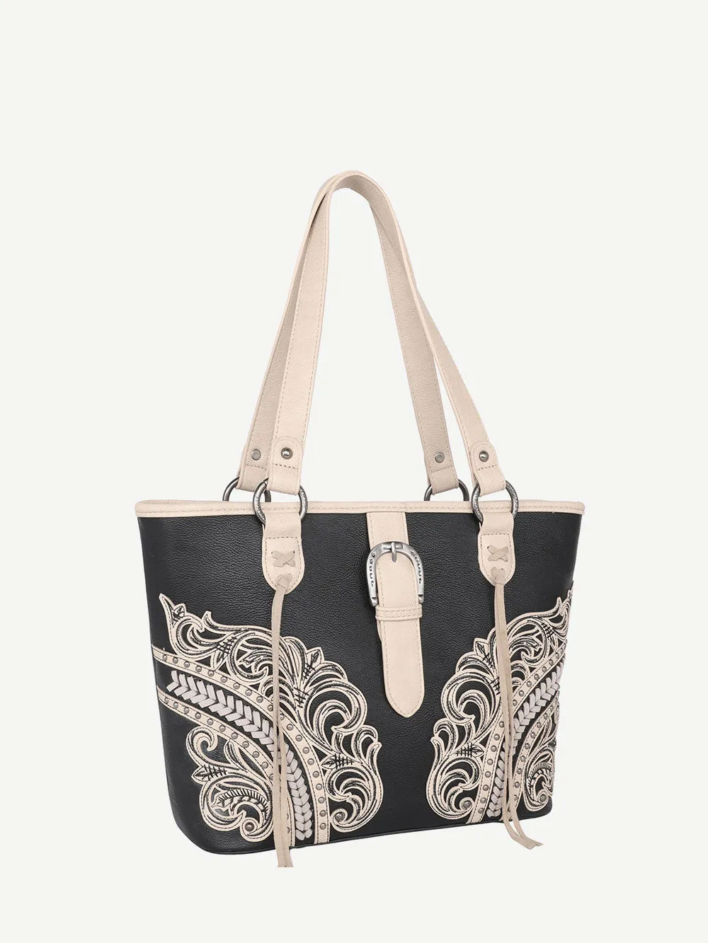 Montana West Cut-Out Floral Buckle Concealed Carry Tote