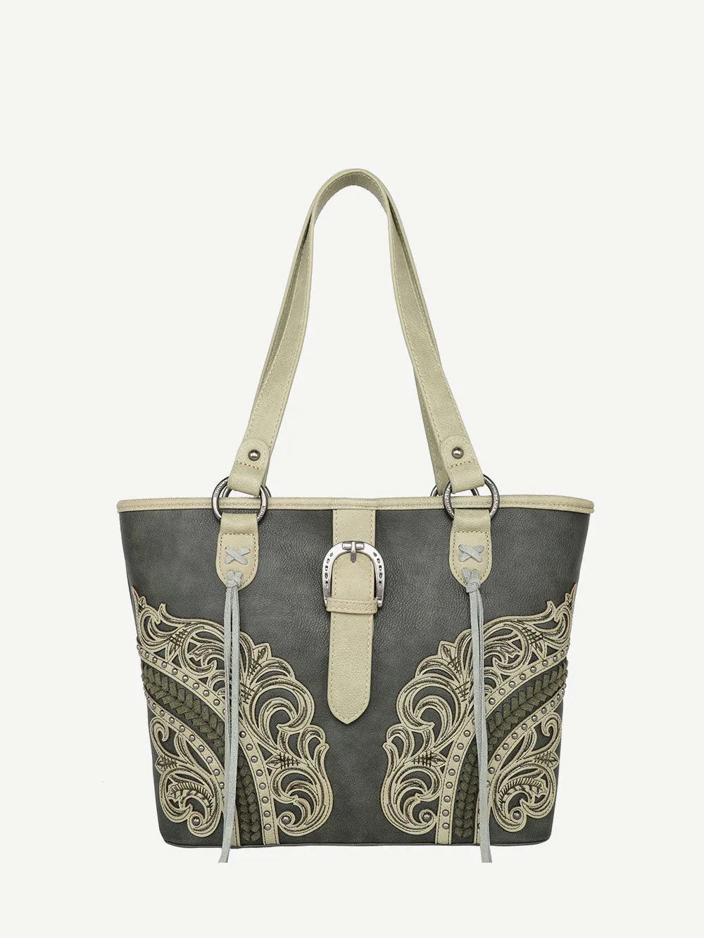 Montana West Cut-Out Floral Buckle Concealed Carry Tote