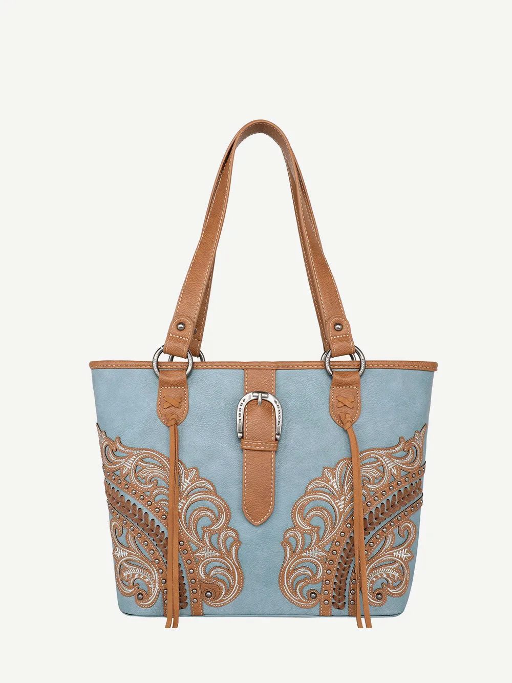 Montana West Cut-Out Floral Buckle Concealed Carry Tote