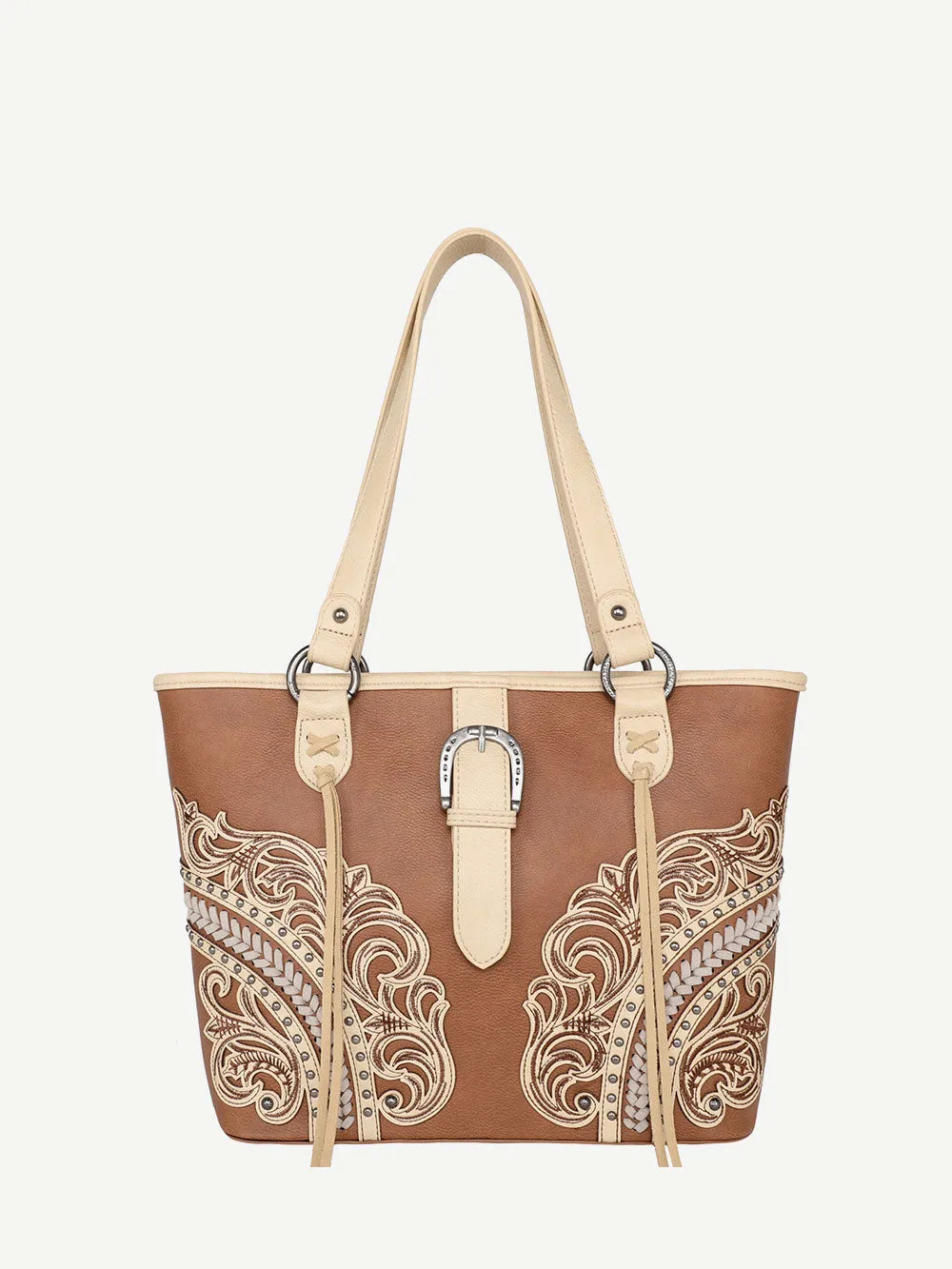 Montana West Cut-Out Floral Buckle Concealed Carry Tote