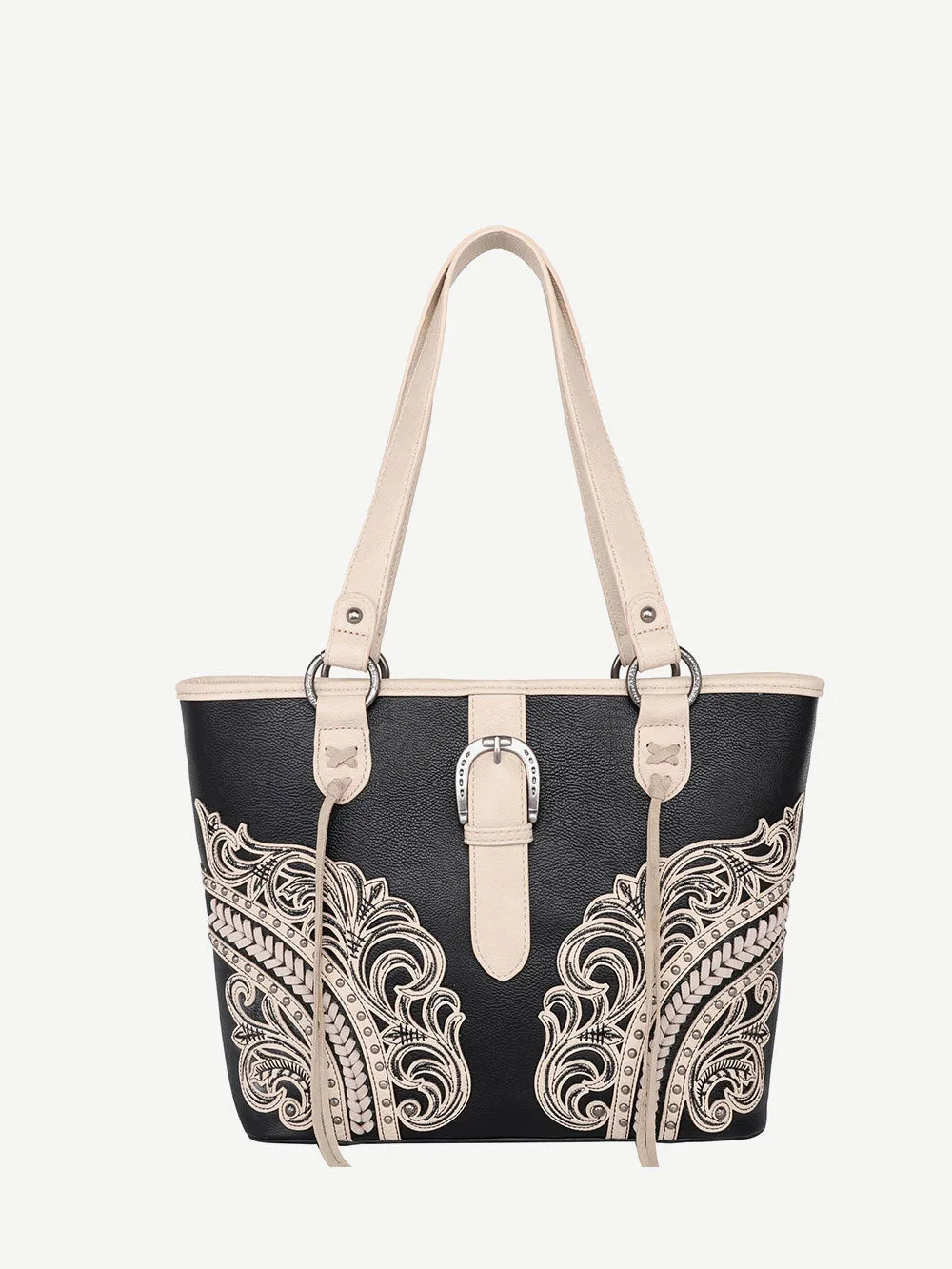 Montana West Cut-Out Floral Buckle Concealed Carry Tote