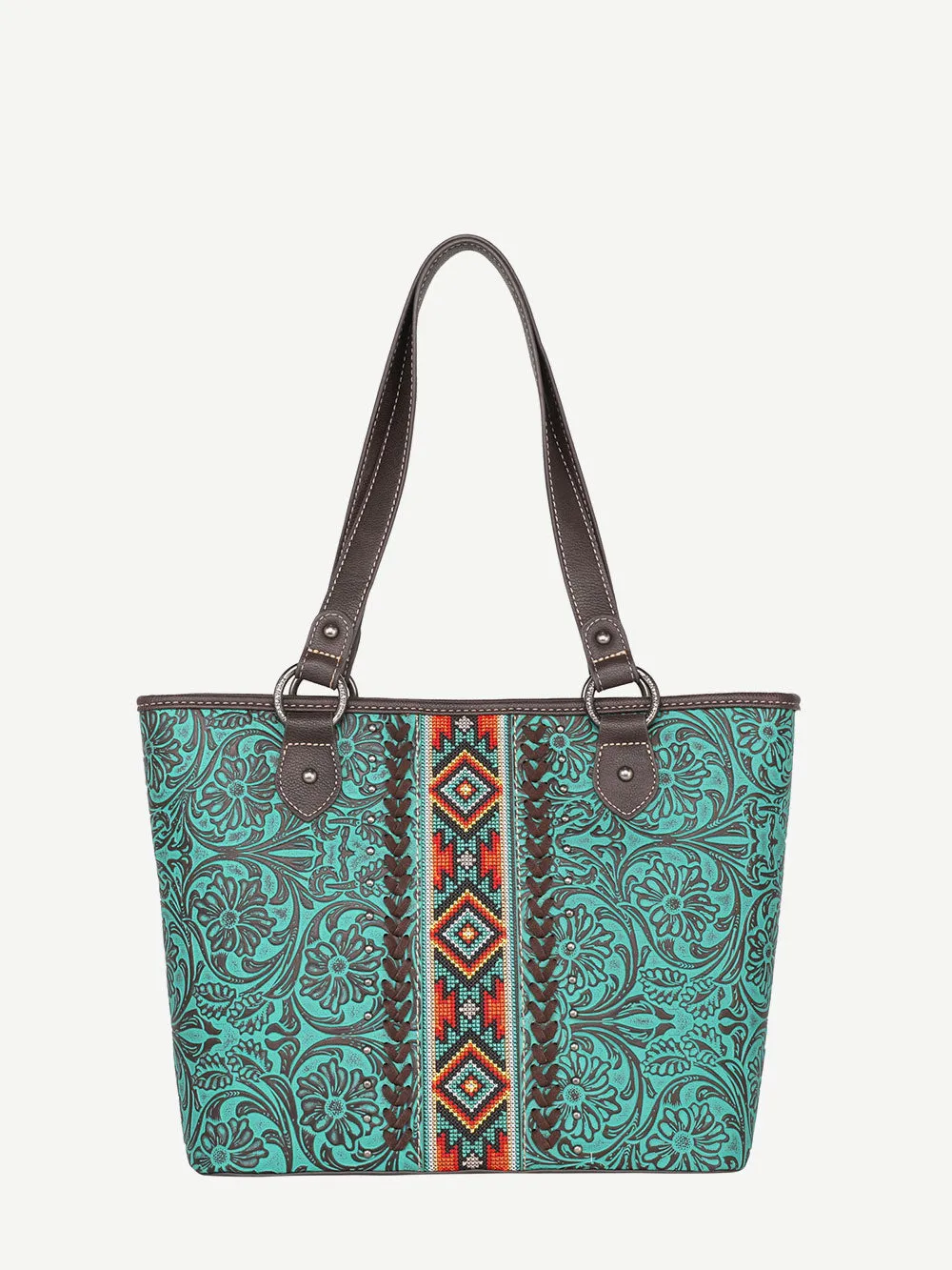 Montana West Vintage Floral Embroidered Aztec Concealed Carry Tote