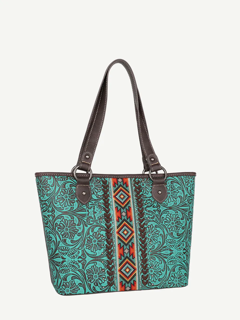 Montana West Vintage Floral Embroidered Aztec Concealed Carry Tote