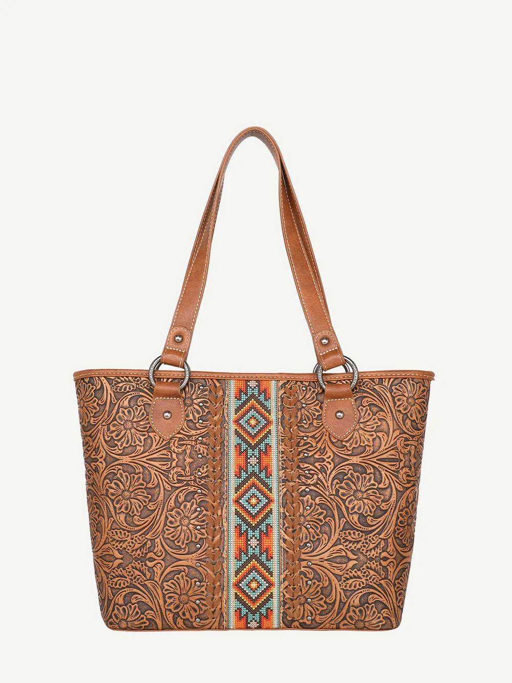 Montana West Vintage Floral Embroidered Aztec Concealed Carry Tote