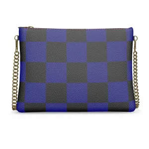 Navy Blue & Black Checkered Crossbody Bag