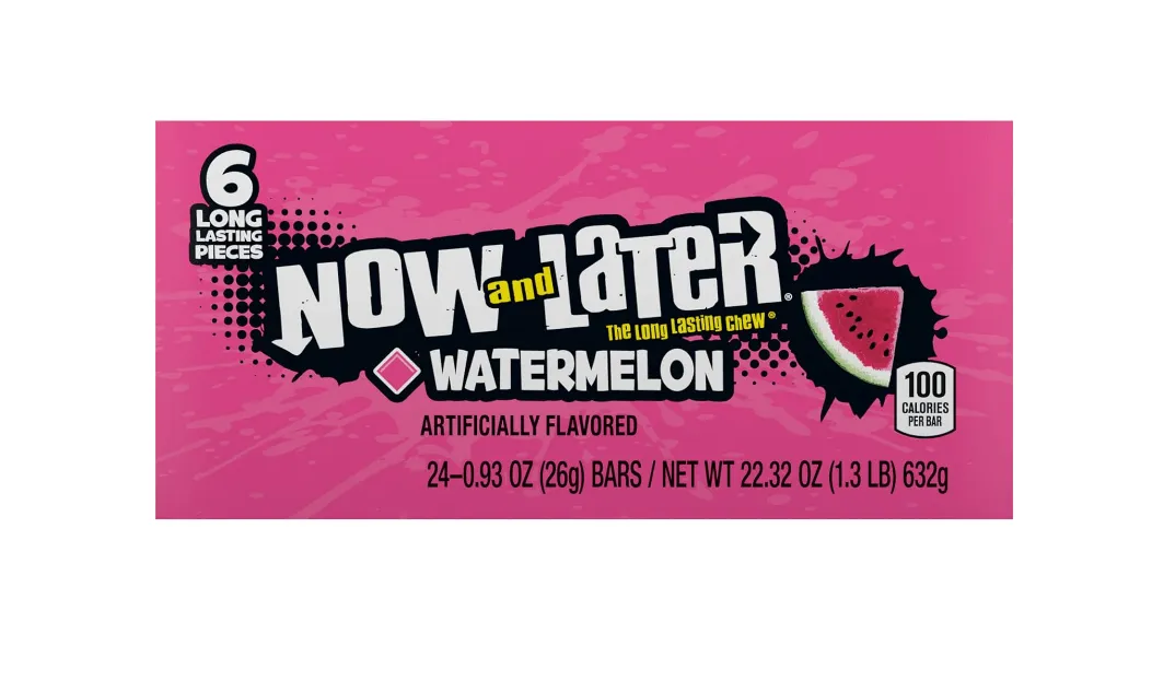 Now and Later Watermelon Chew Candy Bulk Box (0.93 oz, 24 ct.)