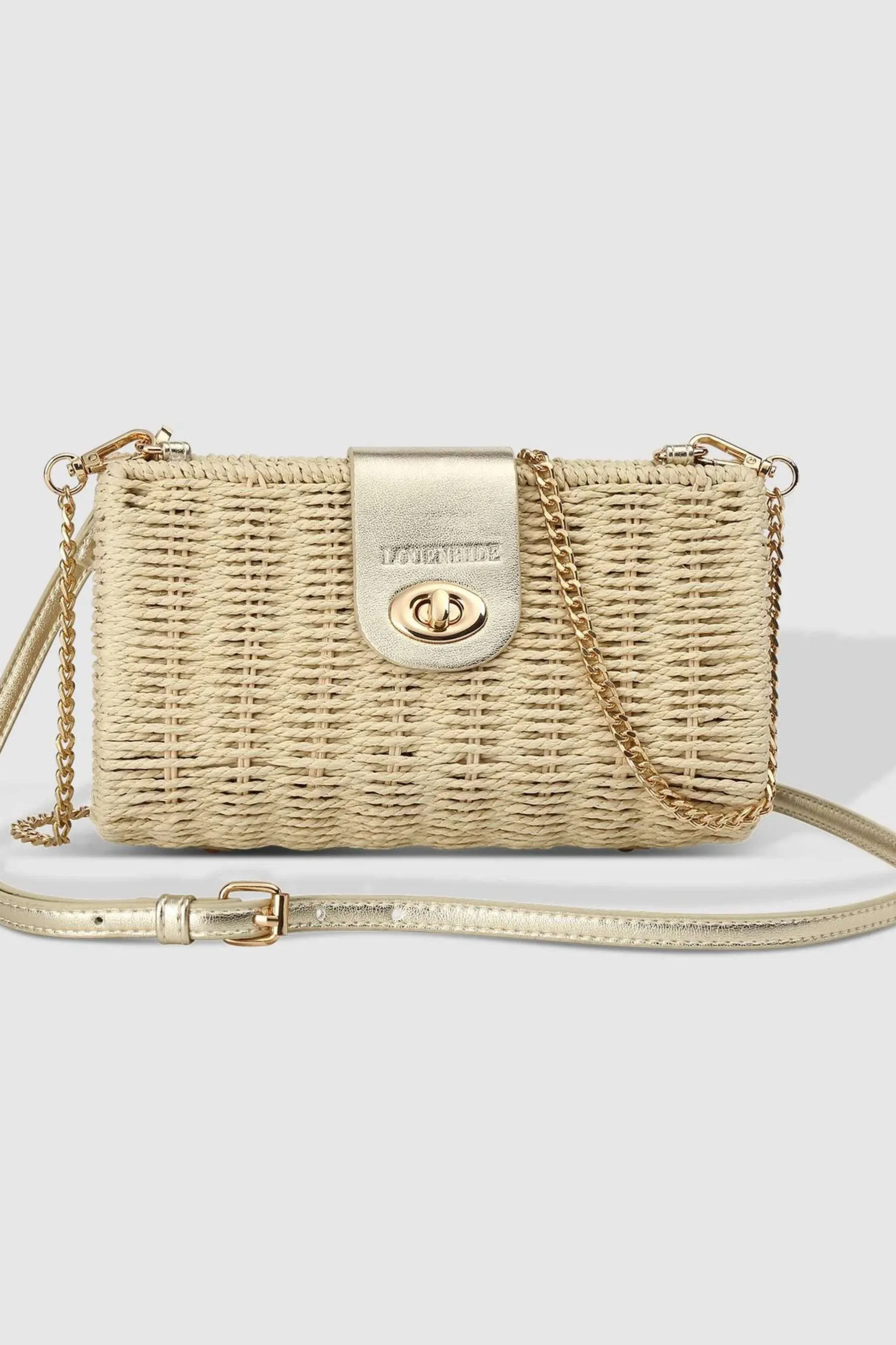 Ophelia Raffia Crossbody Bag| Champagne