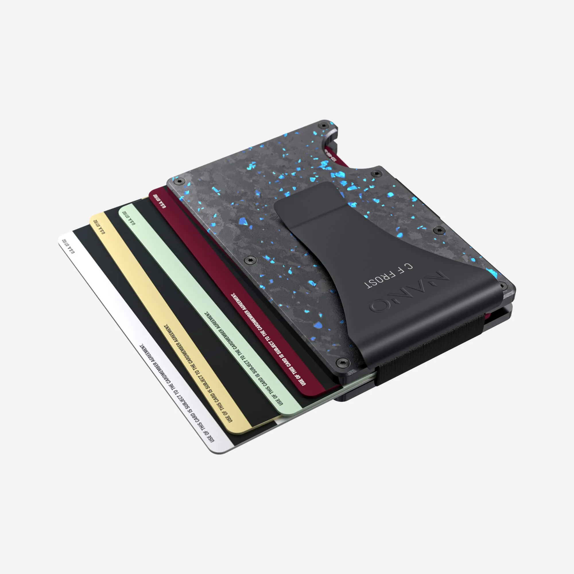 Personalised Money Clip Wallet (Nero/Azzuro)