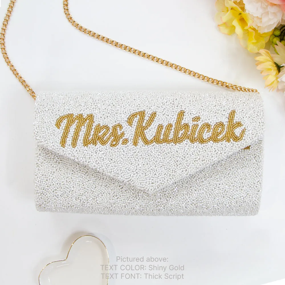 Personalized Last Name Envelope Wedding Clutch Bag (ENV)