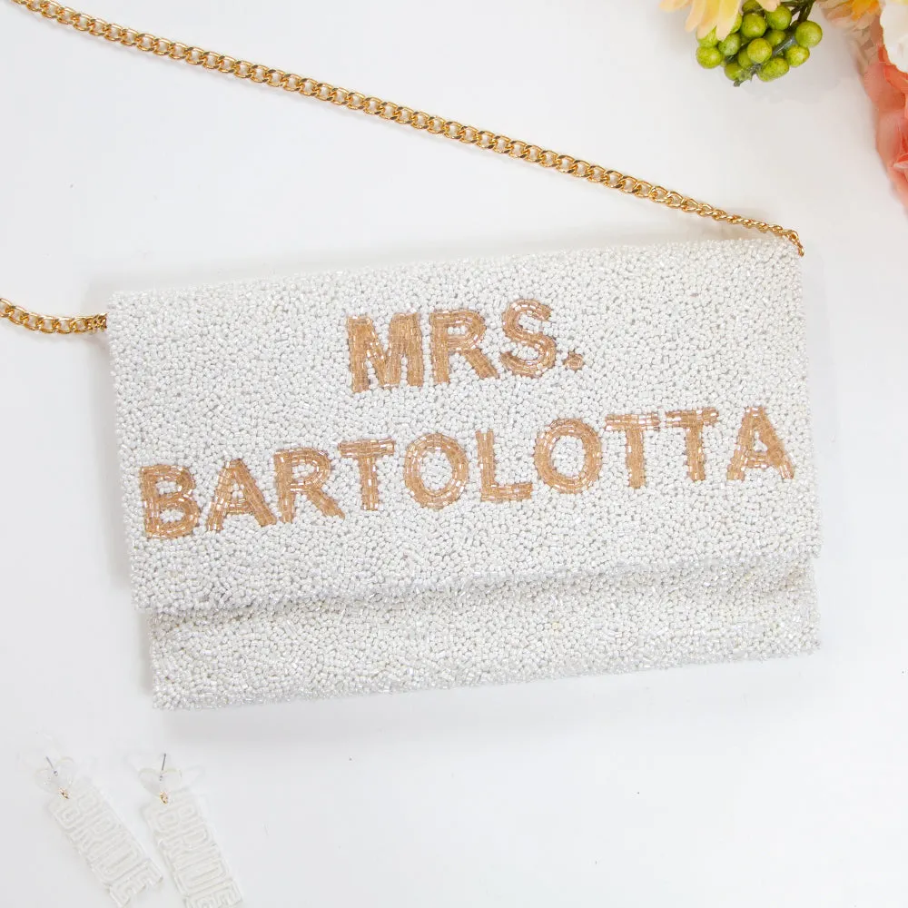 Personalized Mrs Beaded Clutch Purse (LHFC)