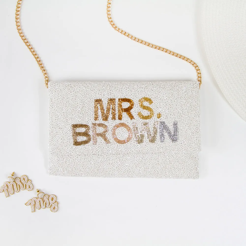 Personalized Mrs Beaded Clutch Purse (LHFC)