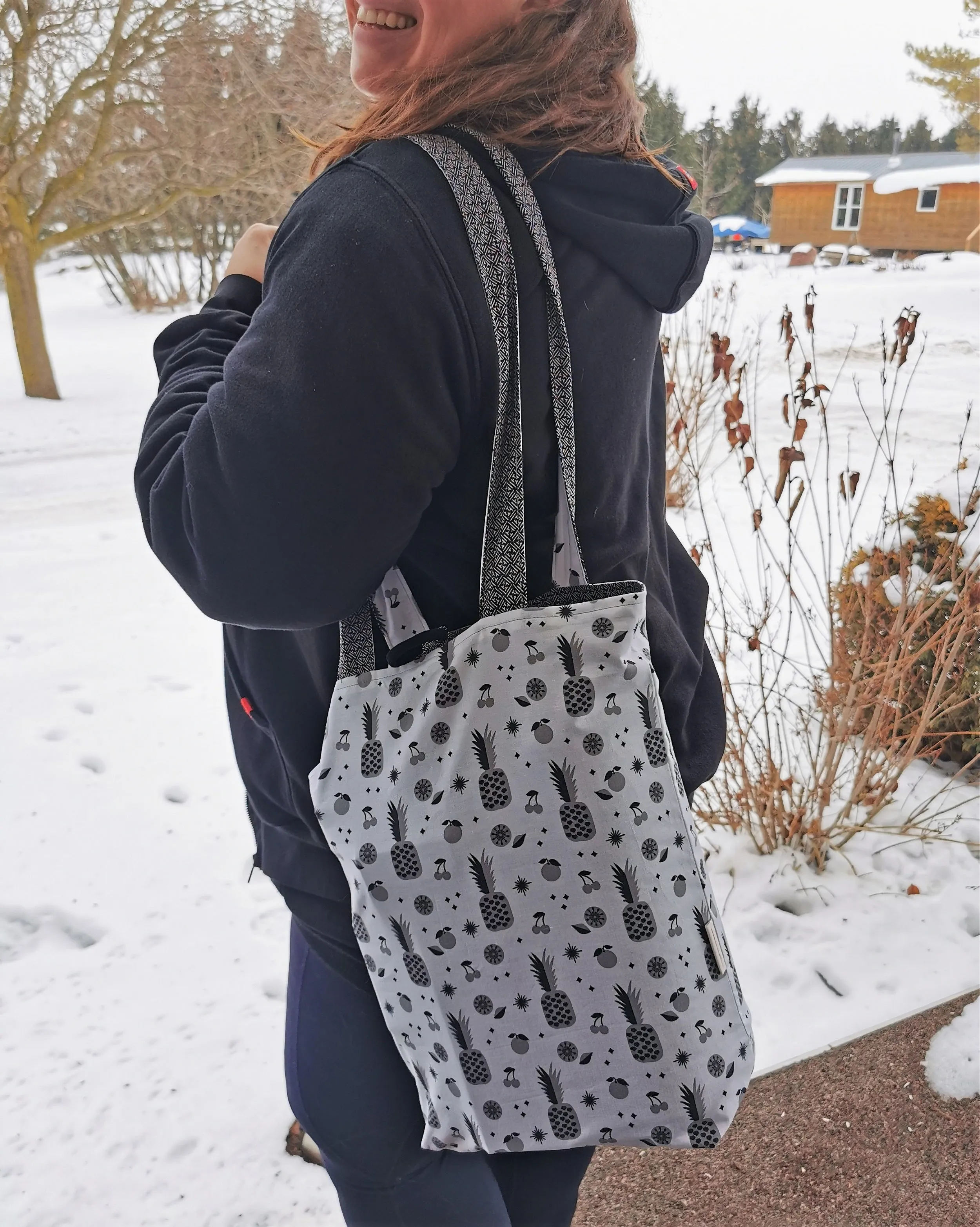 Pink Bee Tote Bag