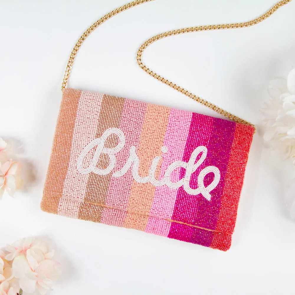 Pink Ombre Bride Clutch Purse