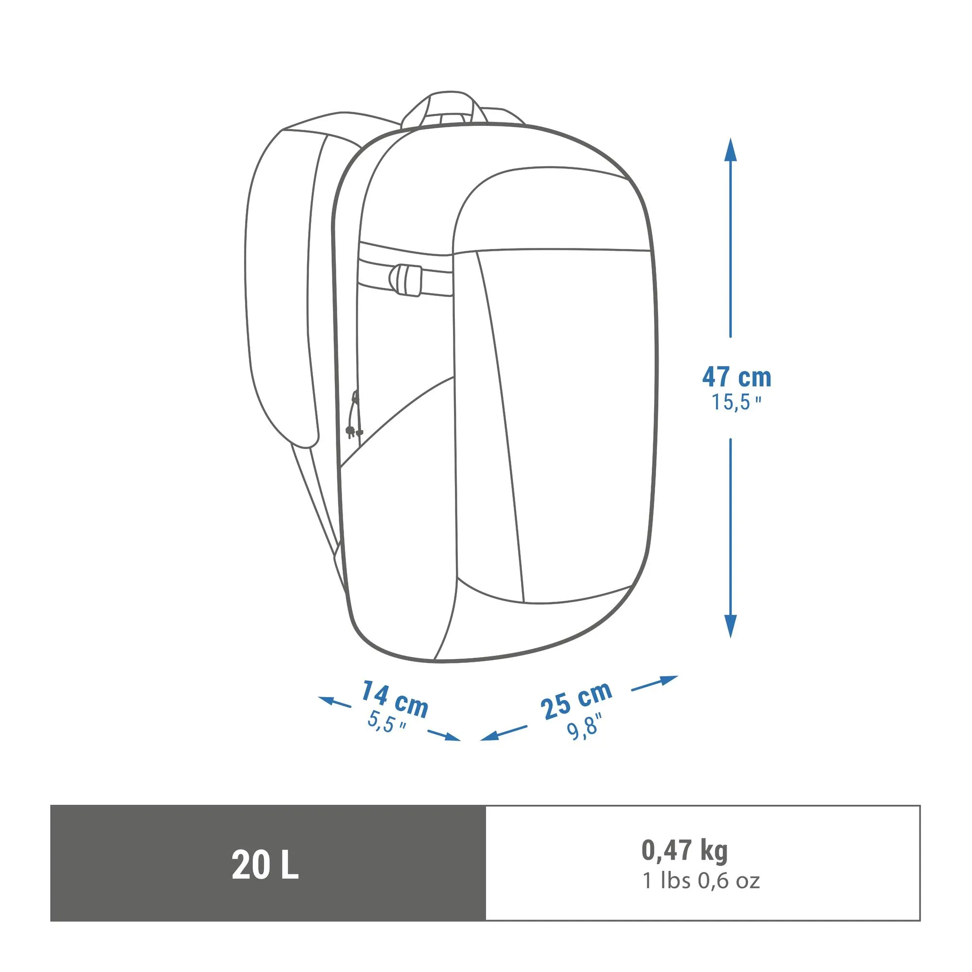 Quechua NH Arpenaz 100 20 L Hiking Backpack